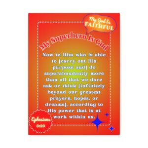 My Superhero Is God, Ephesians 3:20, Wall Art Canvas (For Boys)