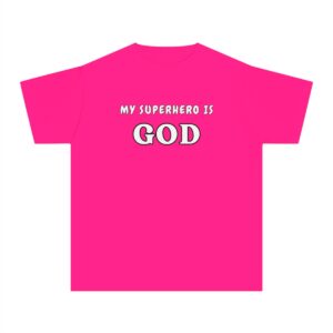 My Superhero Is God Youth Tees